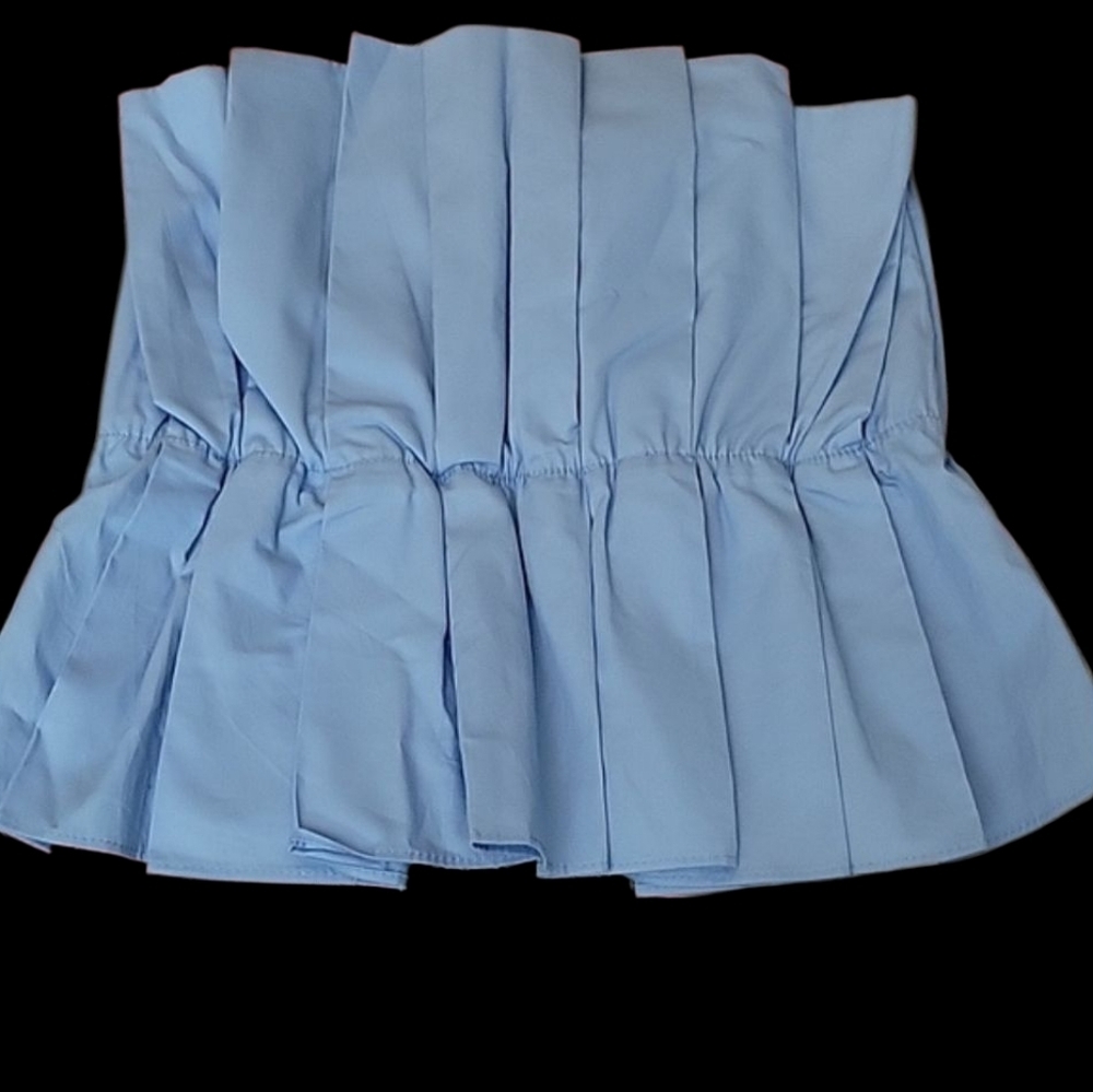 NWT DO+BE Elegant Blue Strapless Top - Picture 3 of 5